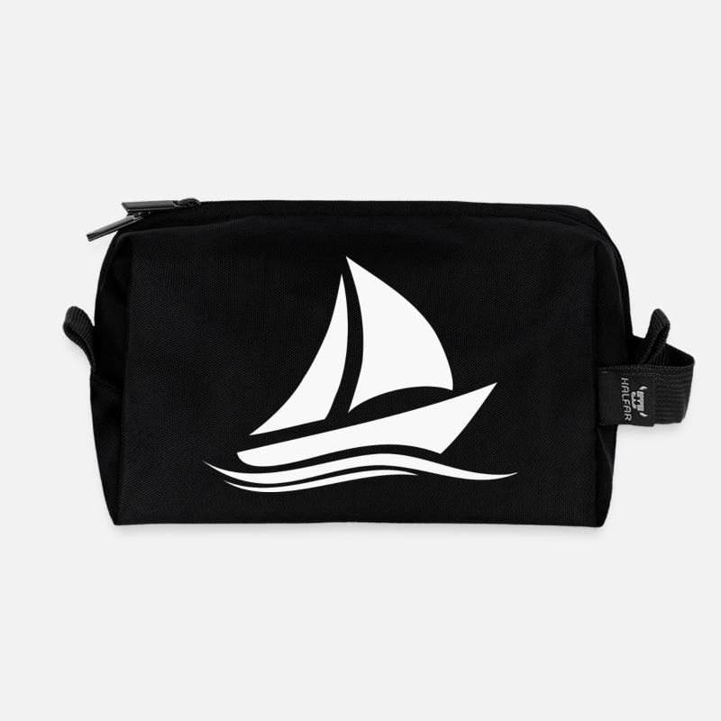 boot weiss - Recycelte Kulturtasche - Schwarz