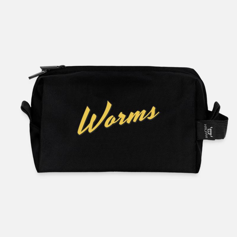 Worms - Recycelte Kulturtasche - Schwarz