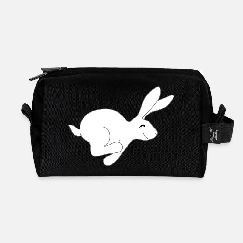 fast bunny - Recycled Toiletry Zip Bag - black