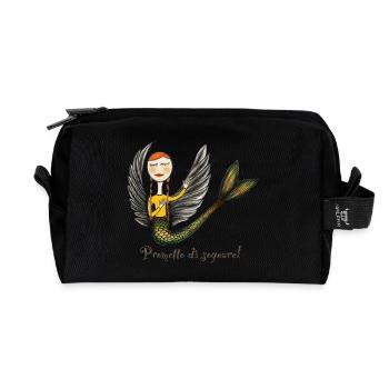 PROMISE TO DREAM - Recycled Toiletry Zip Bag - black - Front