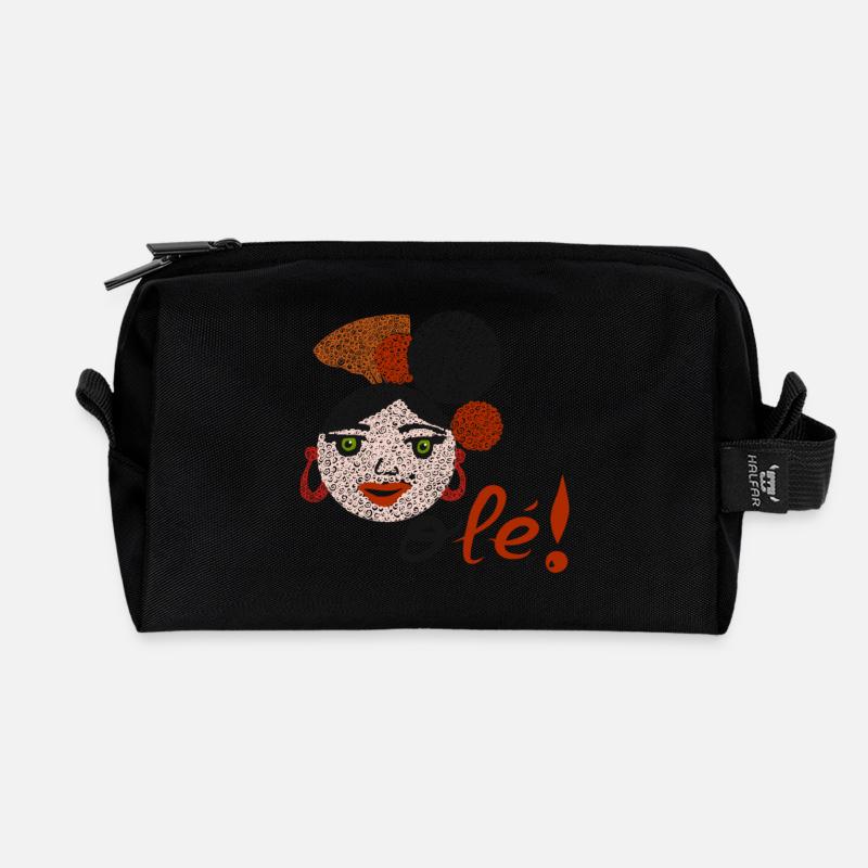 Flamenco and OLEE!! - Recycled Toiletry Zip Bag - black