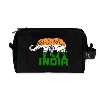Indien Elefant / Flagge Geschenk Nationalfarbe - Recycelte Kulturtasche - Schwarz - Vorne