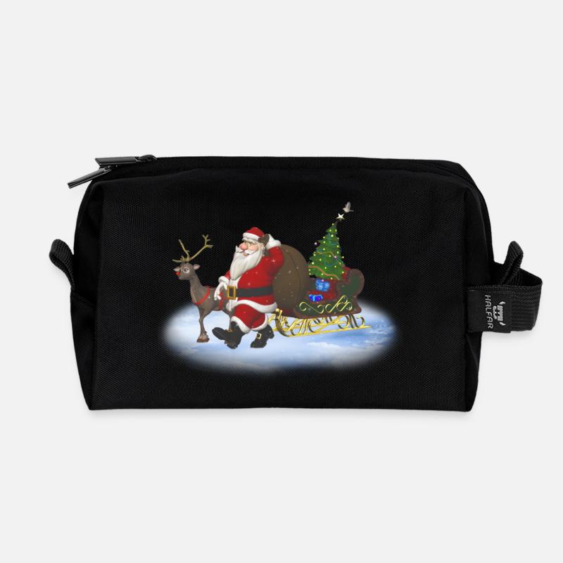 Santa is coming - Recycelte Kulturtasche - Schwarz