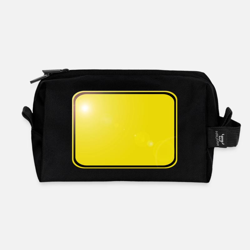 Ortsschild blanko, einfach - selbst gestalten - Recycled Toiletry Zip Bag - black