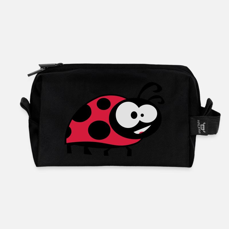 ladybug der Marienkäfer - Recycelte Kulturtasche - Schwarz