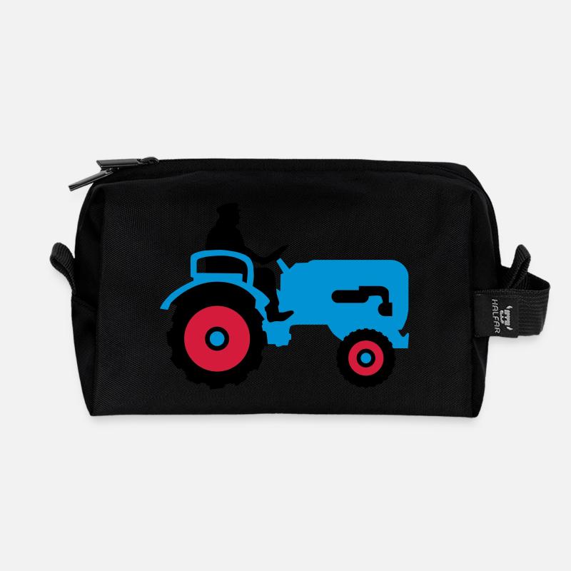 bauer_mit_traktor_032013_b_3c - Trousse de toilette en tissu recyclé - noir