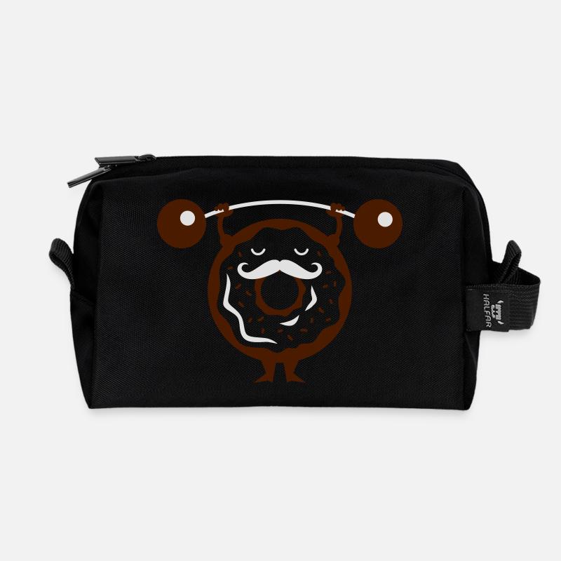 Donut - Cupcake - muffin - Muscleman - 2C - Recycled Toiletry Zip Bag - black