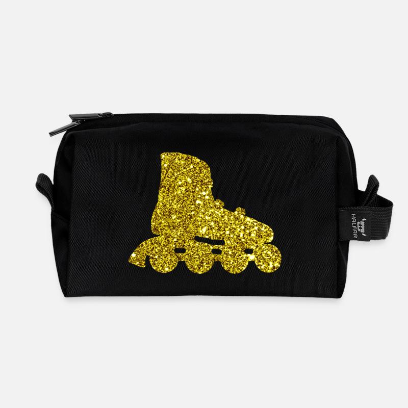 Gold Inline Skate - Recycelte Kulturtasche - Schwarz