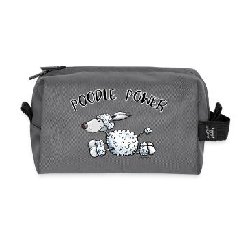 Poodle Power - Recycelte Kulturtasche - Anthrazit - Vorne