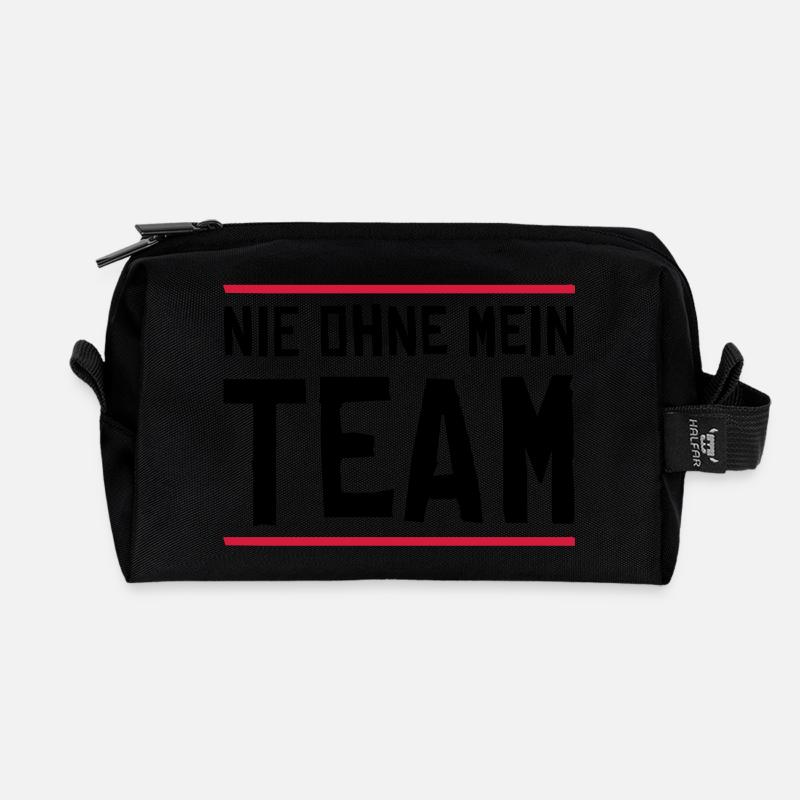 nie ohne mein team - Recycelte Kulturtasche - Schwarz