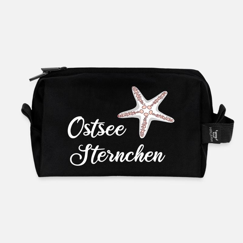 Ostseesternchen - Ostsee Seestern Geschenk - Recycelte Kulturtasche - Schwarz