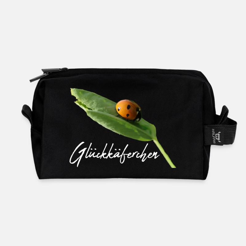 Glückskäferchen Marienkäfer Glück Glücksbringer - Recycelte Kulturtasche - Schwarz