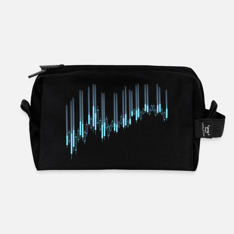 Candlestick chart - Recycled Toiletry Zip Bag - black