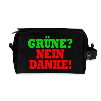 grüne nein danke - Recycelte Kulturtasche - Schwarz - Vorne