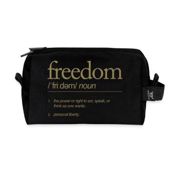 Freedom - Doing what you want and personal - Recycled Toiletry Zip Bag - black - Front