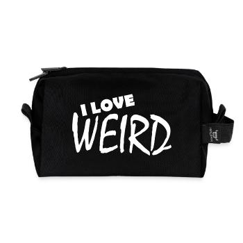 I LOVE WEIRD - Recycelte Kulturtasche - Schwarz - Vorne