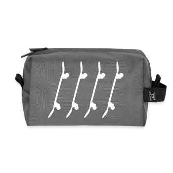 Skateboards Sketch - Recycled Toiletry Zip Bag - anthracite - Front