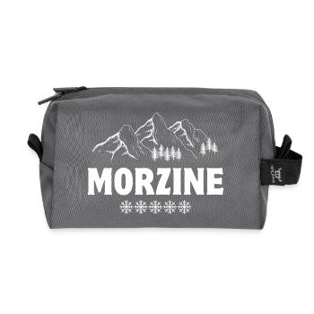 station de ski, ski, Morzine - Trousse de toilette en tissu recyclé - anthracite - Devant