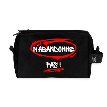 Humorous slogan against the disease - Recycled Toiletry Zip Bag - black - Front