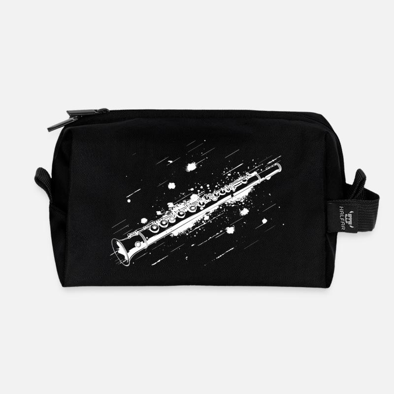Flöte Streetart - Recycelte Kulturtasche - Schwarz