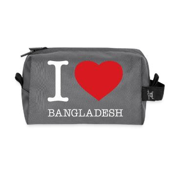 I LOVE BANGLADESH - Recycled Toiletry Zip Bag - anthracite - Front
