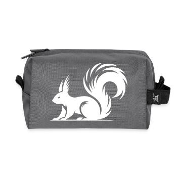Swift Squirrel Ink Style Drawing - Recycled Toiletry Zip Bag - anthracite - Front