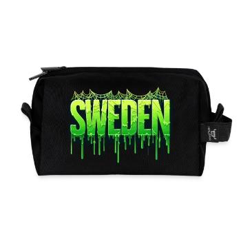 Halloween Happy Horror Monster Blood Spooky Scary - Recycled Toiletry Zip Bag - black - Front