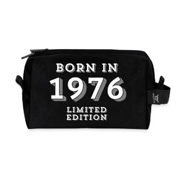 1976, geboren 1976, 48 Jahre alt Geburtstag - Recycelte Kulturtasche - Schwarz - Vorne