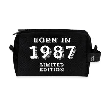 Born in 1987, year of birth, I am 37 years old - Recycled Toiletry Zip Bag - black - Front
