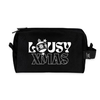 illustration de boule disco festive - Trousse de toilette en tissu recyclé - noir - Devant