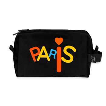 Farbenfrohes Paris - Recycelte Kulturtasche - Schwarz - Vorne