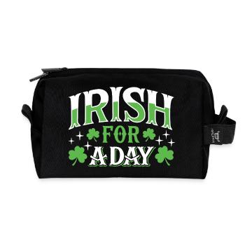 Irish for a day - Shamrock - Ireland - Recycled Toiletry Zip Bag - black - Front