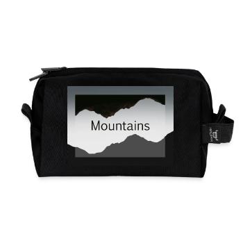 Mountain silhouettes in contrast - Recycled Toiletry Zip Bag - black - Front