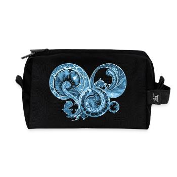 Blaues Ornament - Recycelte Kulturtasche - Schwarz - Vorne