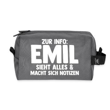 Emil - Recycelte Kulturtasche - Anthrazit - Vorne