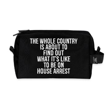 the whole country is about to find out what it - Recycled Toiletry Zip Bag - black - Front