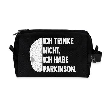 Ich trinke nicht, ich habe Parkinson. - Recycelte Kulturtasche - Schwarz - Vorne