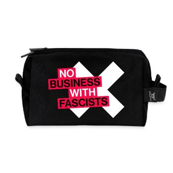NO BUSINESS WITH FASCISTS - Recycled Toiletry Zip Bag - black - Front