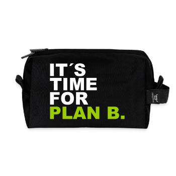 It´s Time for Plan B. - Recycelte Kulturtasche - Schwarz - Vorne