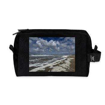 Coastal Magic: Waves and Clouds Holland - Recycled Toiletry Zip Bag - black - Front