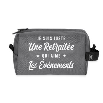 A Retiree Who Loves Events - Recycled Toiletry Zip Bag - anthracite - Front