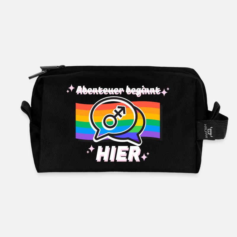 Abenteuer beginnt hier Pride Symbol - Recycelte Kulturtasche - Schwarz
