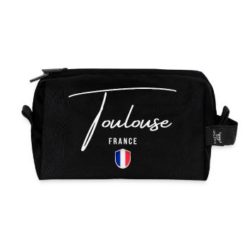 Toulouse, France, design élégant Toulouse - Trousse de toilette en tissu recyclé - noir - Devant