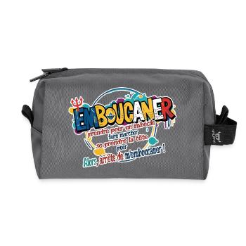 Marseille Slang Art - Emboucaner Expression Design - Trousse de toilette en tissu recyclé - anthracite - Devant