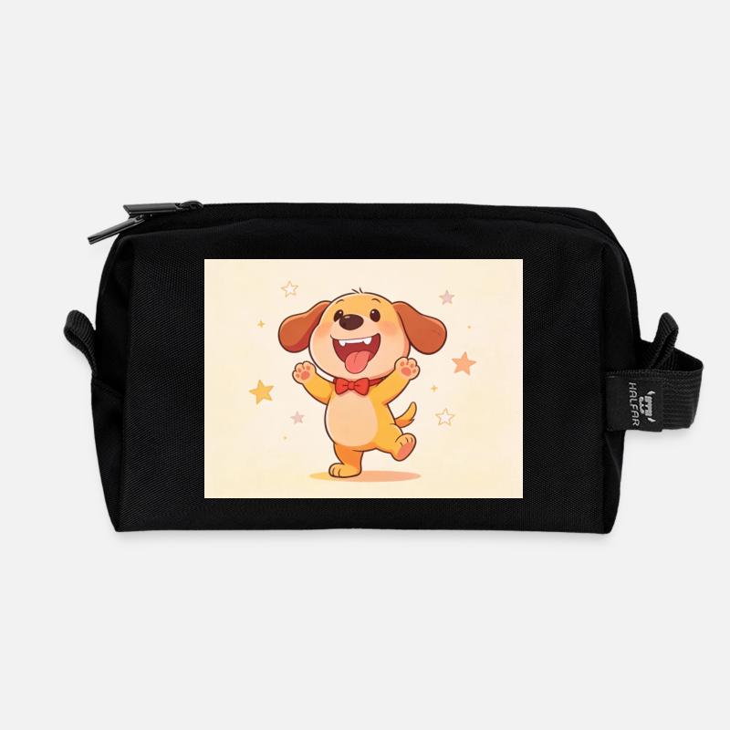 Es ist ein lustiger Hund - Recycelte Kulturtasche - Schwarz