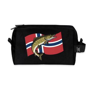 Pêche au brochet en Norvège - Trousse de toilette en tissu recyclé - noir - Devant