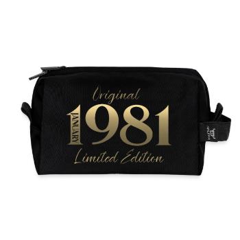 45. Geburtstag Original Januar Jahrgang 1981 - Recycelte Kulturtasche - Schwarz - Vorne