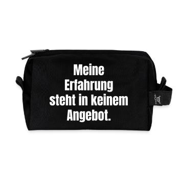 Meine Erfahrung steht in keinem Angebot - Recycelte Kulturtasche - Schwarz - Vorne