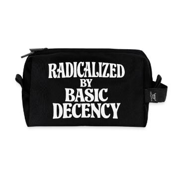 Radicalized by Basic Decency - Recycled Toiletry Zip Bag - black - Front