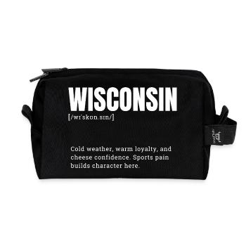 Wisconsin Blockschrift Stil - Recycelte Kulturtasche - Schwarz - Vorne